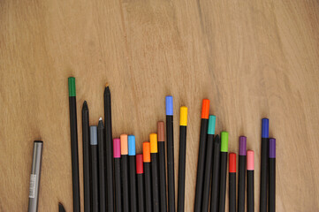 lápis coloridos de pintura 