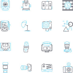 Online shopping linear icons set. Convenient, Secure, Fast, Affordable, Reliable, Accessible, User-friendly line vector and concept signs. Selection,Variety,Discounts outline illustrations