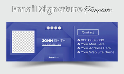 Modern and minimalist email signature or email footer template