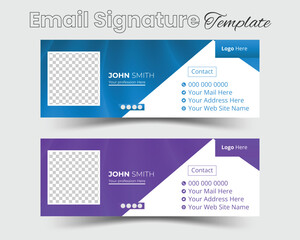 Modern and minimalist email signature or email footer template