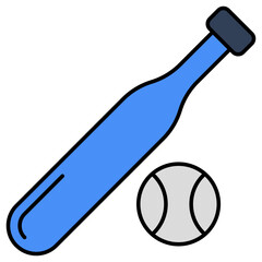 Editable design icon of baseball 