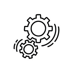 gears doodle icon, vector color line illustration