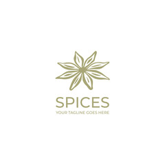 Fototapeta na wymiar Spices Logo Design with Vintage Style Vector Graphic