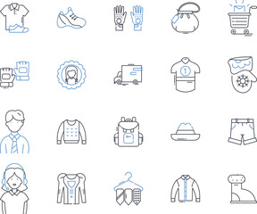 Style bazaar line icons collection. Fashion, Boutique, Trends, Glamour, Accessories, Vintage, Chic vector and linear illustration. Couture,Luxury,Runway outline signs set