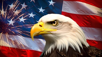 Naklejka premium Independence Day USA, Fourth of July. Generative AI