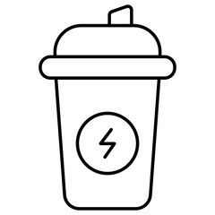 An editable design icon of energy drink 