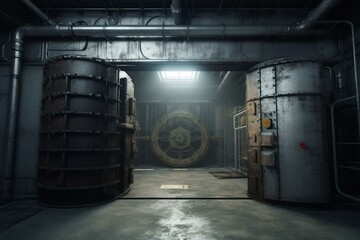 Fototapeta na wymiar Industrial Factory Vault. Generative AI