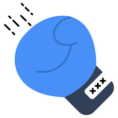 A hand covering icon, flat design of boxing glove