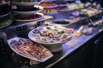 food bar in the restaurant