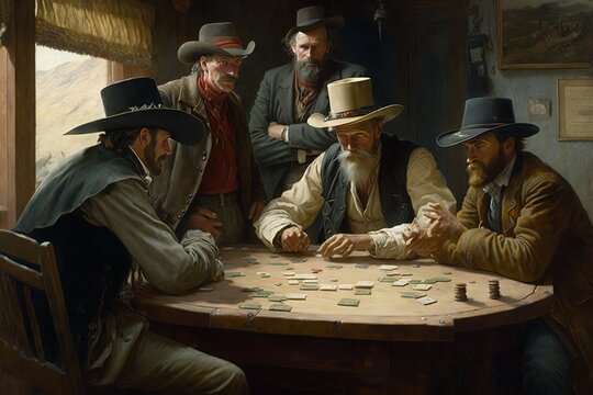a group of men playing a game of cards Generative AI