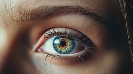 Macro close-up of Woman eye. AI generated