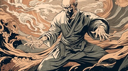 Graphic Novel Style Jiu Jitsu Fighter