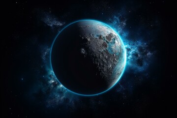 Obraz na płótnie Canvas blue planet in space. Generative AI