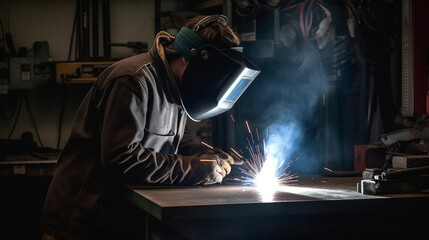 Hardworking Welder: A Glimpse into the World of Metal Fabrication