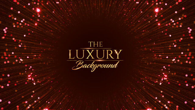 Red Glitter Particles Royal Awards Graphics Background. Elegant Bokeh Shine Modern Template. Grand Luxury Premium Corporate Abstract Design Template. Banner Certificate Celebration Background. 