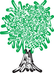 Tree of life, spiritual, sacred, ecological symbol. Symbol of growth and ecology. Vector graphics.