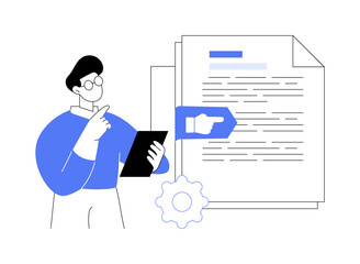 Vision and scope document abstract concept vector illustration.