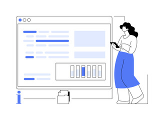 Software requirement description abstract concept vector illustration.