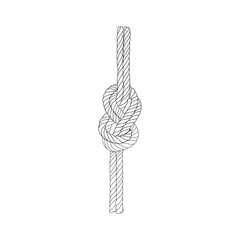 Rope Knots Borders Black Thin Line art Design Element. Vector illustration of Rope Knot