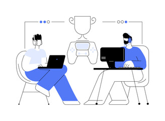 E-sport tournament abstract concept vector illustration.