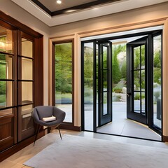 Fototapeta premium House entry with Glass door203, Generative AI