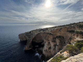 Grota nad Morzem Śródziemnym - Malta - obrazy, fototapety, plakaty