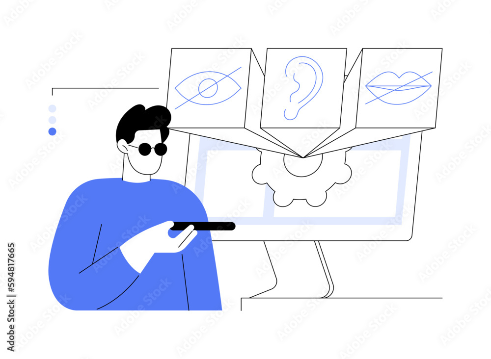 Poster web accessibility program abstract concept vector illustration.
