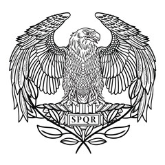 Obraz premium Roman Eagle with the inscription SPQR