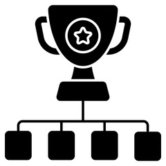 A flat design icon of trophy cup
