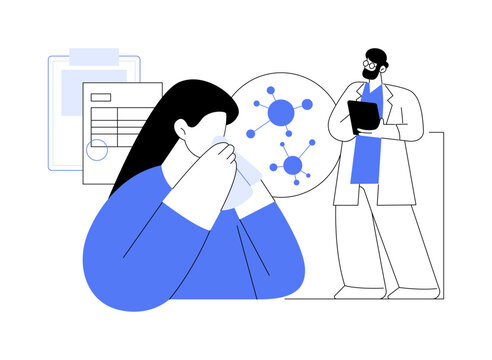sick person with doctor, blue, white background clip art preview