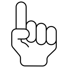 Conceptual flat design icon of pointing finger