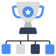 A flat design icon of trophy cup