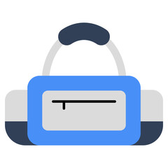 A flat design icon of gym bag