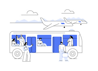Airport shuttle bus abstract concept vector illustration. © Visual Generation