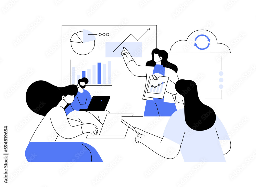 Poster synchronized access abstract concept vector illustration.
