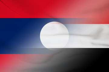 Laos and Yemen state flag international negotiation YEM LAO