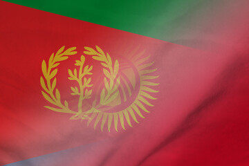 Eritrea and Kyrgyzstan political flag international contract KGZ ERI