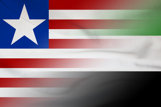Liberia and UAE official flag international negotiation ARE LBR