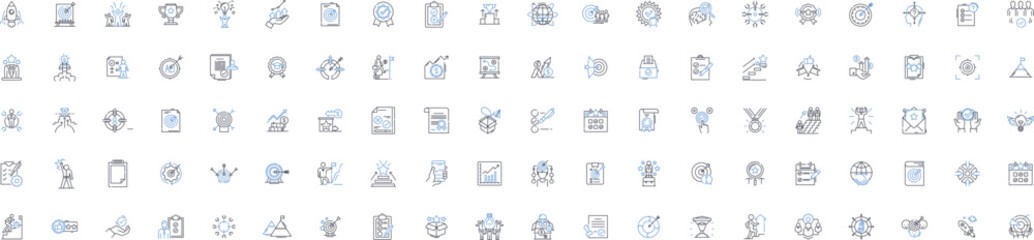 Aspirations line icons collection. Dreams, Goals, Ambition, Success, Purpose, Drive, Passion vector and linear illustration. Achievement,Vision,Progress outline signs set
