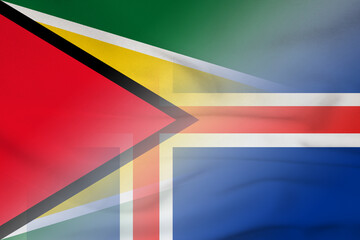 Guyana and Iceland national flag transborder relations ISL GUY