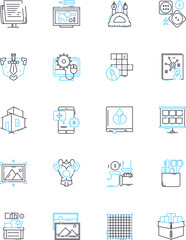 3d printing linear icons set. Filament, Extruder, G-code, Fused, Layer, Nozzle, Prototype line vector and concept signs. Slicer,Bed,Build outline illustrations