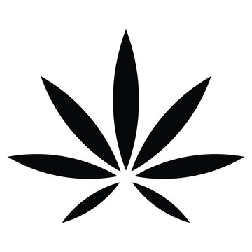 Cannabis leaf vector icon design. Medical flat icon.