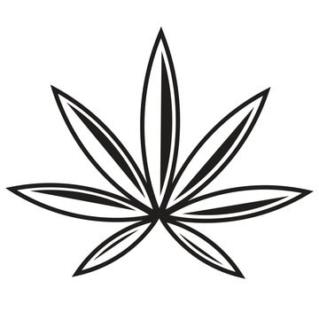 Cannabis leaf vector icon design. Medical flat icon.