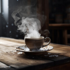 Aromatic Morning Elixir: Steaming Coffee Bliss Ai