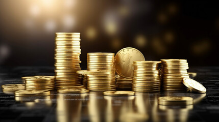 Business investment money gold stock financial concept. Generative ai.