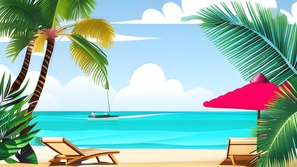 Illustration of a tropical　generative ai