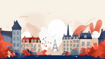 France holiday background, greeting card, invitation, poster, social media graphics, celebrations. Generative AI