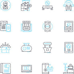 Low-cost propaganda linear icons set. Ideology, Manipulation, Disinformation, Indoctrination, Subversion, Misinformation, Brainwashing line vector and concept signs. Deception,Agitprop,Expediency