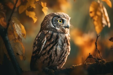 Beautiful owl in its natural habitat. AI generated, human enhanced