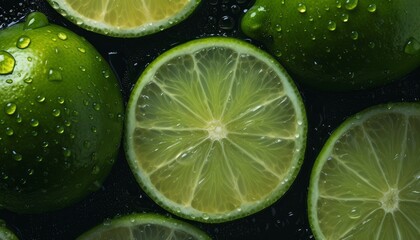 Top view of of a ripe lemon with waterdrops on a seamless background, lime, limon ai, ai generative, illustration
